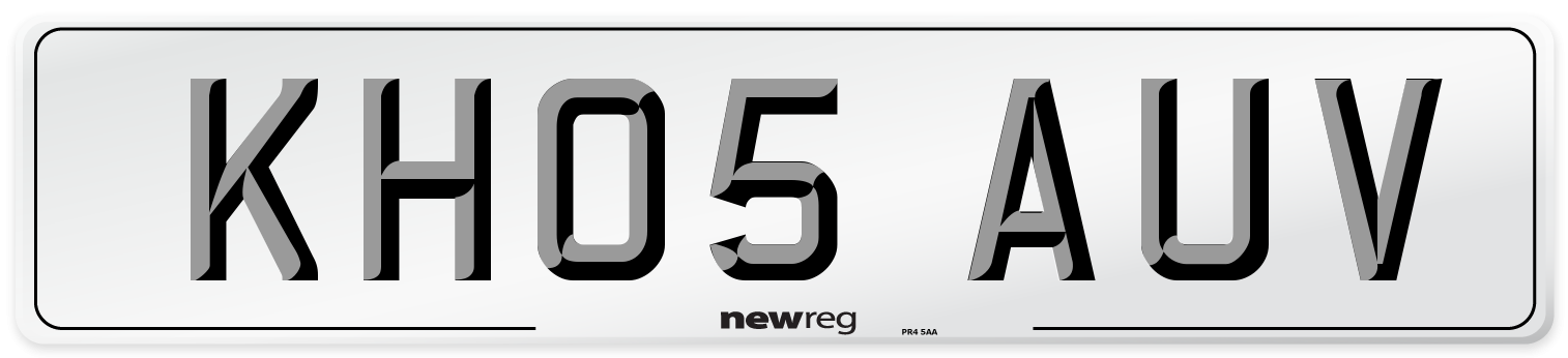 KH05 AUV Number Plate from New Reg